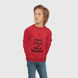 Свитшот хлопковый детский Keep Calm & Hala Madrid, цвет: красный — фото 2