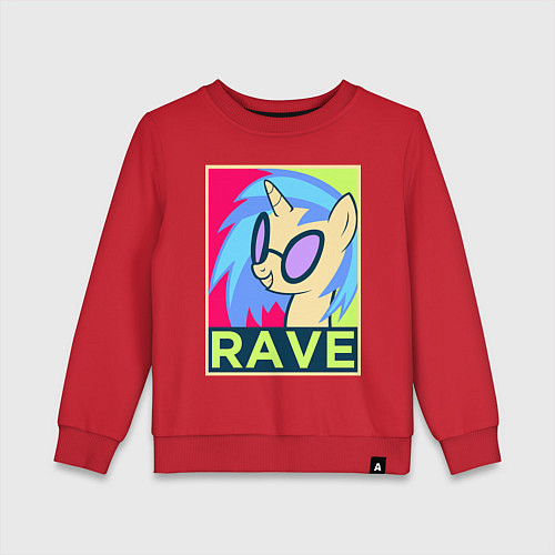 Детский свитшот DJ Pon-3 RAVE / Красный – фото 1