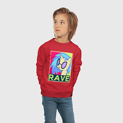 Свитшот хлопковый детский DJ Pon-3 RAVE, цвет: красный — фото 2