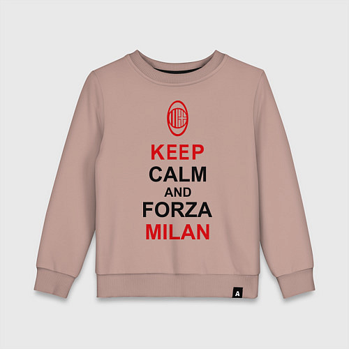 Детский свитшот Keep Calm & Forza Milan / Пыльно-розовый – фото 1