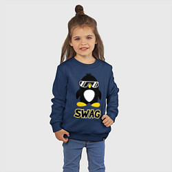 Свитшот хлопковый детский SWAG Penguin цвета тёмно-синий — фото 2