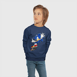 Свитшот хлопковый детский Sonic, цвет: тёмно-синий — фото 2