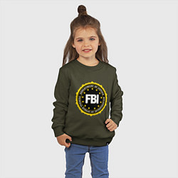 Свитшот хлопковый детский FBI Departament, цвет: хаки — фото 2