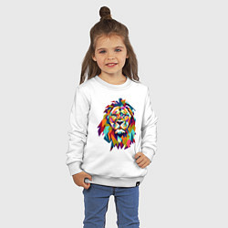Свитшот хлопковый детский Lion Art, цвет: белый — фото 2