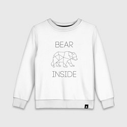 Свитшот хлопковый детский Bear Inside, цвет: белый