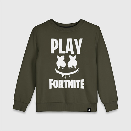 Детский свитшот Marshmello: Play Fortnite / Хаки – фото 1