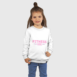 Свитшот хлопковый детский Fitness girl, цвет: белый — фото 2