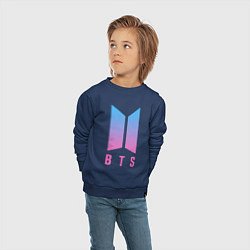 Свитшот хлопковый детский BTS: Neon Jimin, цвет: тёмно-синий — фото 2