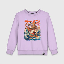 Свитшот хлопковый детский Great Ramen: Kanagawa, цвет: лаванда