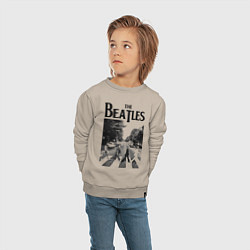 Свитшот хлопковый детский The Beatles: Mono Abbey Road, цвет: миндальный — фото 2