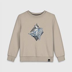 Свитшот хлопковый детский Space Wolves, цвет: миндальный
