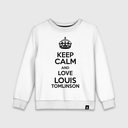 Детский свитшот Keep Calm & Love Louis Tomlinson / Белый – фото 1