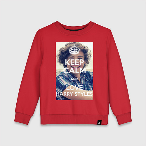 Детский свитшот Keep Calm & Love Harry Styles / Красный – фото 1