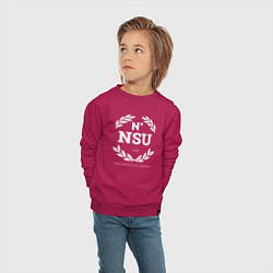 Свитшот хлопковый детский NSU, цвет: маджента — фото 2