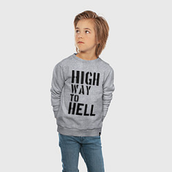 Свитшот хлопковый детский High way to hell, цвет: меланж — фото 2