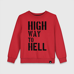 Свитшот хлопковый детский High way to hell, цвет: красный