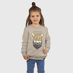 Свитшот хлопковый детский Born to be a Viking, цвет: миндальный — фото 2
