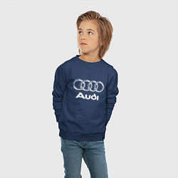 Свитшот хлопковый детский AUDI, цвет: тёмно-синий — фото 2
