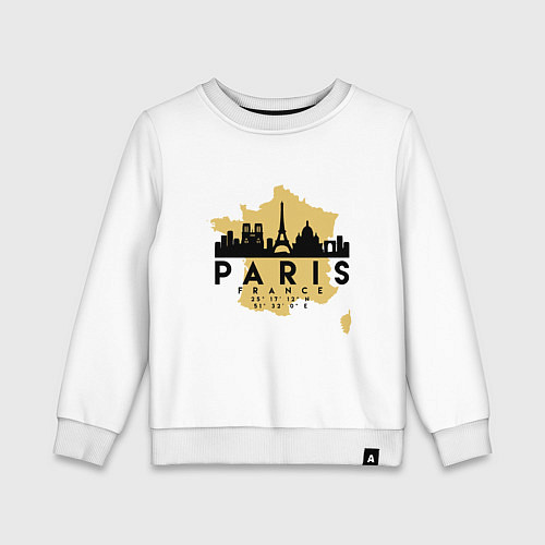 Детский свитшот Париж - Франция / Белый – фото 1
