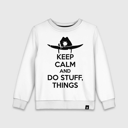Детский свитшот Keep Calm & Do Stuff Things / Белый – фото 1