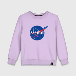 Свитшот хлопковый детский NASA Delorean 88 mph, цвет: лаванда