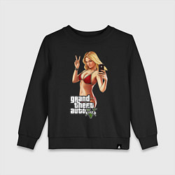 Свитшот хлопковый детский GTA V: Selfie, цвет: черный