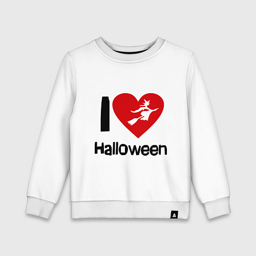 Детский свитшот I love halloween (Я люблю хэллоуин) / Белый – фото 1