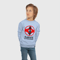 Свитшот хлопковый детский Karate Kyokushin, цвет: мягкое небо — фото 2