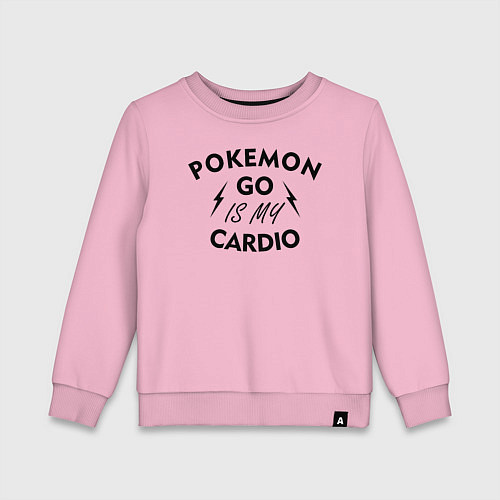 Детский свитшот Pokemon go is my Cardio / Светло-розовый – фото 1