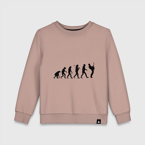Детский свитшот Эволюция рока / Пыльно-розовый – фото 1
