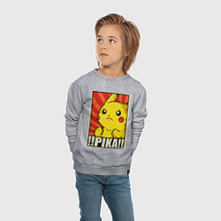 Свитшот хлопковый детский Pikachu: Pika Pika, цвет: меланж — фото 2