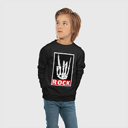 Свитшот хлопковый детский Rock Undead, цвет: черный — фото 2