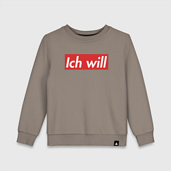 Свитшот хлопковый детский Ich will, цвет: утренний латте