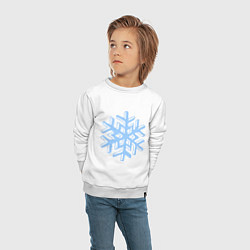 Свитшот хлопковый детский Объемная снежинка, цвет: белый — фото 2