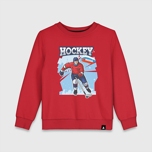 Детский свитшот Хоккей Russia / Красный – фото 1