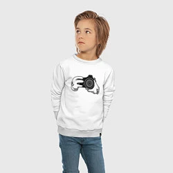 Свитшот хлопковый детский Фотограф, цвет: белый — фото 2