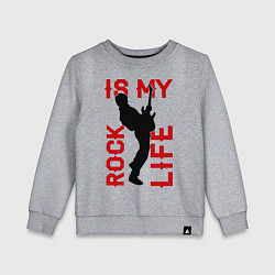 Свитшот хлопковый детский Rock is my life, цвет: меланж
