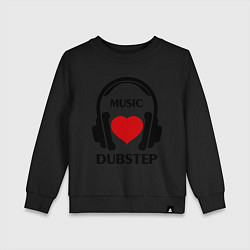 Свитшот хлопковый детский Dubstep Music is Love цвета черный — фото 1