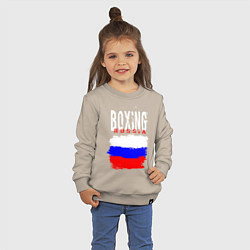 Свитшот хлопковый детский Бокс Россия, цвет: миндальный — фото 2