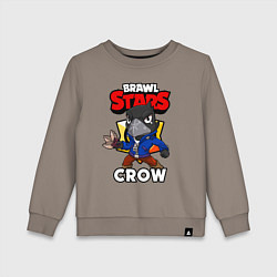 Свитшот хлопковый детский BRAWL STARS CROW, цвет: утренний латте