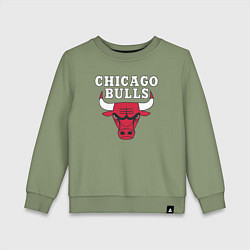Свитшот хлопковый детский CHICAGO BULLS, цвет: авокадо
