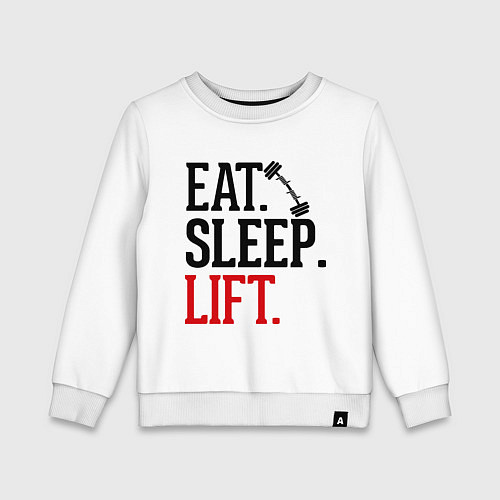 Детский свитшот Eat, sleep, lift / Белый – фото 1