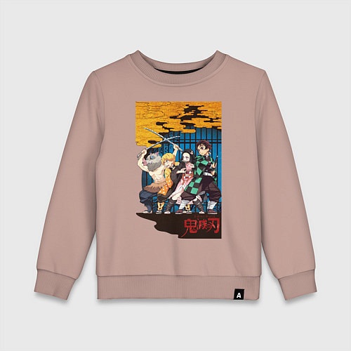 Детский свитшот Demon Slayer / Пыльно-розовый – фото 1