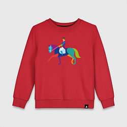 Свитшот хлопковый детский Всадник на коне, цвет: красный