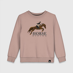 Свитшот хлопковый детский HORSE RIDING, цвет: пыльно-розовый