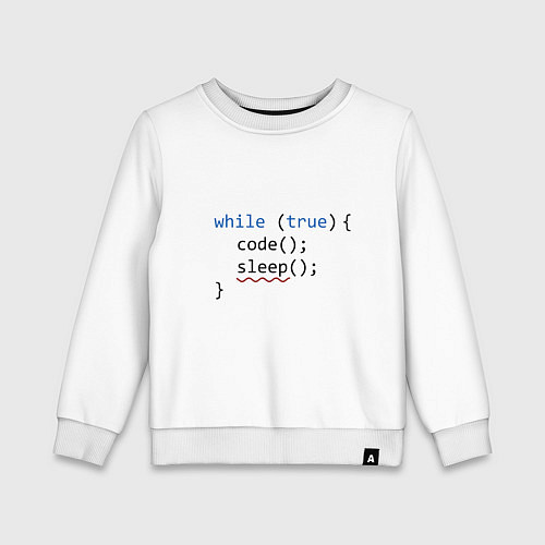 Детский свитшот Code - sleep / Белый – фото 1