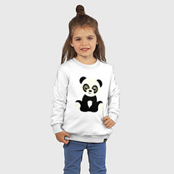 Свитшот хлопковый детский Милая панда, цвет: белый — фото 2