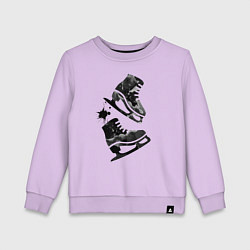 Свитшот хлопковый детский Коньки, цвет: лаванда