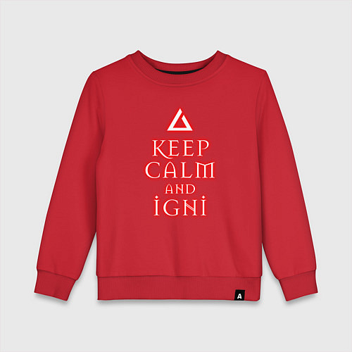 Детский свитшот Keep calm and igni / Красный – фото 1