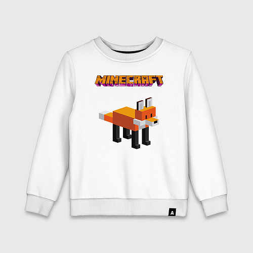 Детский свитшот Minecraft - лиса / Белый – фото 1